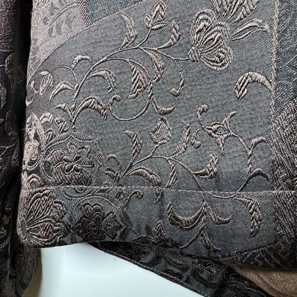 Citron Santa Monica Jacket Extra Small Brown Silk Jacquard Embroidered Floral - Picture 8 of 16